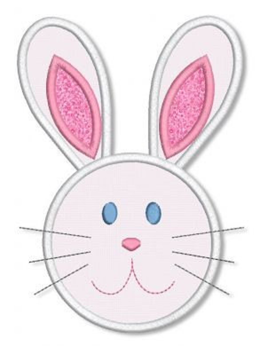 Simple Bunny Applique Satin and Zig Zag 4x4 5x7 6x10 Machine Embroidery ...