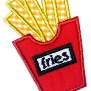 FRENCH FRIES Applique 4x4 5x7 Machine Embroidery Design INSTANT Download File image 2
