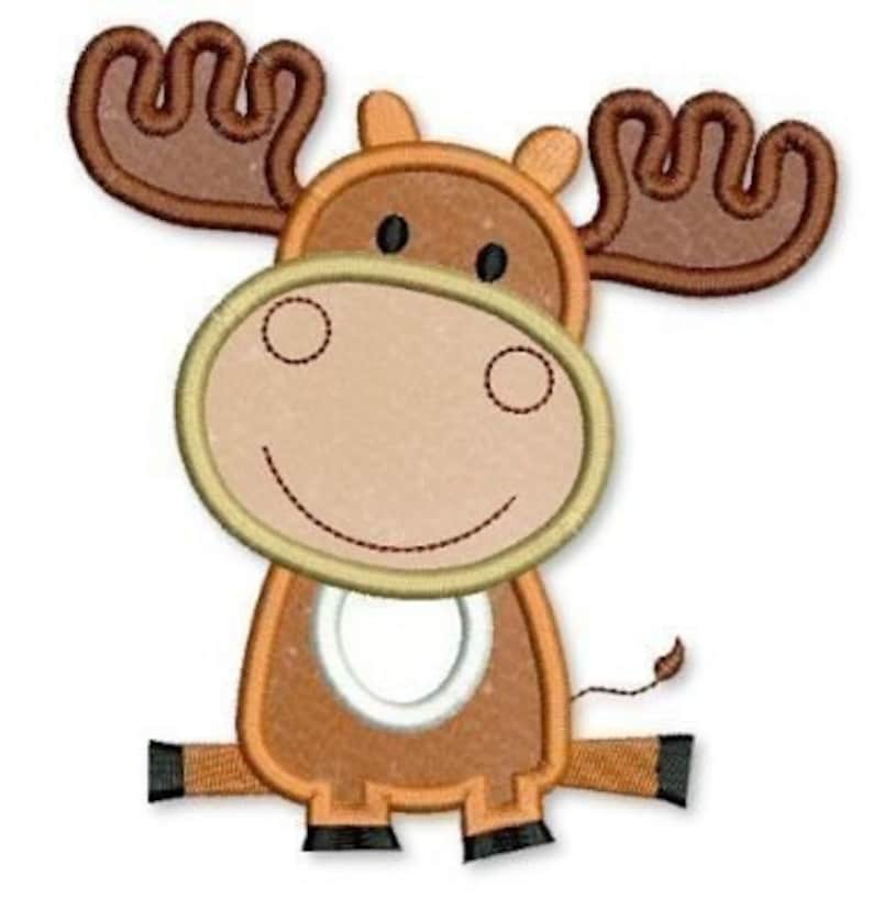 Baby MOOSE Applique 4x4 5x7 6x10 Machine Embroidery Design Etsy