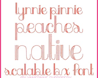 Peaches N Cream Stitchy Font Kleinbuchstaben DIGITAL Stickdatei Maschinendatei -- 3 Größen + Native BX Stickschrift Skalierbare