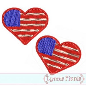 Heart Flag FELT feltie CLIPPIES 4x4 Machine Embroidery Design INSTANT File image 2