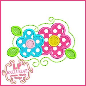 SWIRL FLOWERS Applique 4x4 5x7 6x10 SVG Machine Embroidery Design Instant