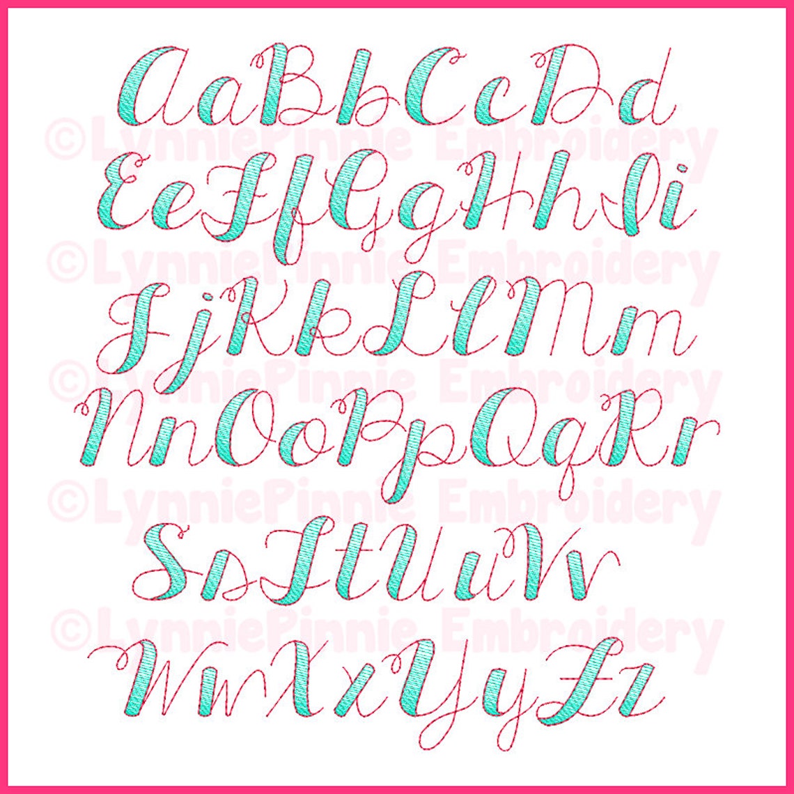 Run Text Cursive All Things New Cursive Sketch Gradient Fill Triple Run Embroidery Font ...