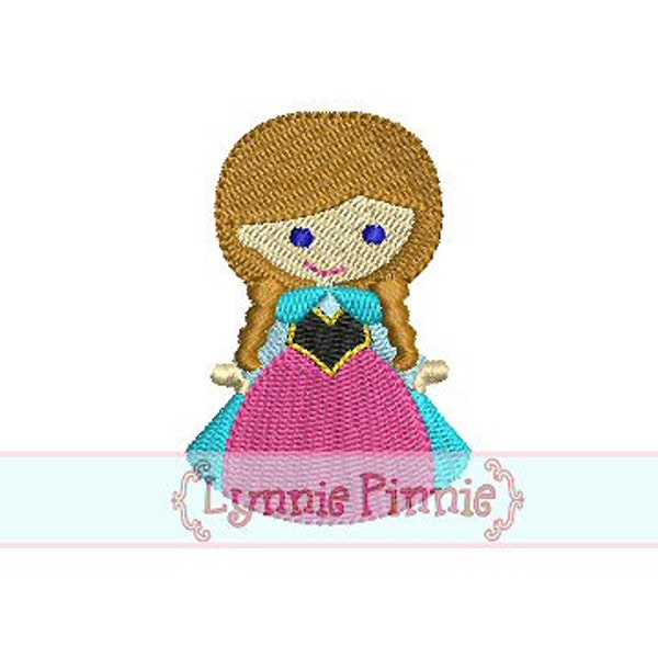 Snow Princess FILLED MINI 4x4 Machine Embroidery Design INSTANT Download