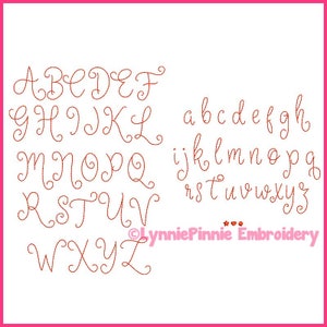 Arielle Script Hand Stitch Style Triple Bean Stitch Uppercase & Lowercase Font DIGITAL Embroidery Machine File 5 sizes Native BX Scalable image 4