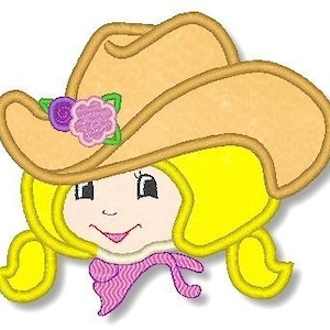 Applique LI&#39;L COWGIRL  4x4  5x7  machine Embroidery Design  INSTANT Download