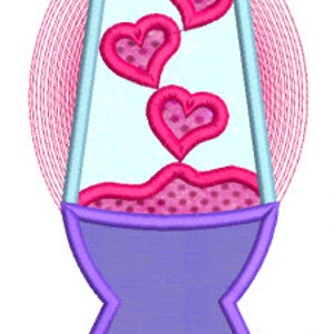 I Lava You LAVA LAMP Applique 4x4 5x7 6x10 7x11 SVG  Machine Embroidery Design Valentine's Day  Instant File