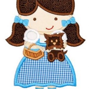 Cutie Dorothy With Toto Applique 4x4 5x7 6x10 7x11 svg Machine Embroidery Design INSTANT Download image 2