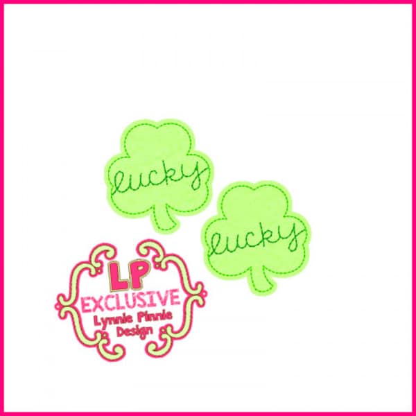 Lucky Shamrock Felt Clippie Embroidery Design 4x4 Machine Embroidery Design File