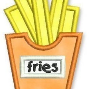 FRENCH FRIES Applique 4x4 5x7 Machine Embroidery Design INSTANT Download File image 1