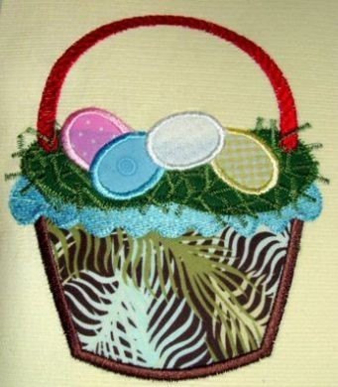 EASTER Basket Cupcake Applique 4x4 5x7 Machine Embroidery Design ...