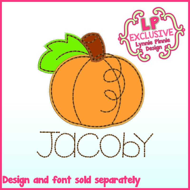 Stitchy Applique Pumpkin 5 Sizes Machine Embroidery Design File