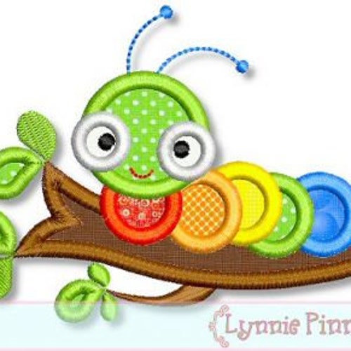 Instant Download Caterpillar Embroidery Applique Design Etsy