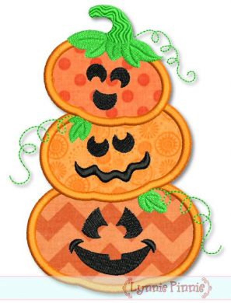 Download PUMPKIN STACK Applique 4x4 5x7 6x10 svg Machine Embroidery | Etsy