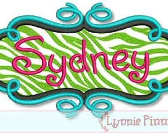 SWIRL FRAME Applique 3 sizes 4x4 5x7 Machine Embroidery Design File INSTANT Download