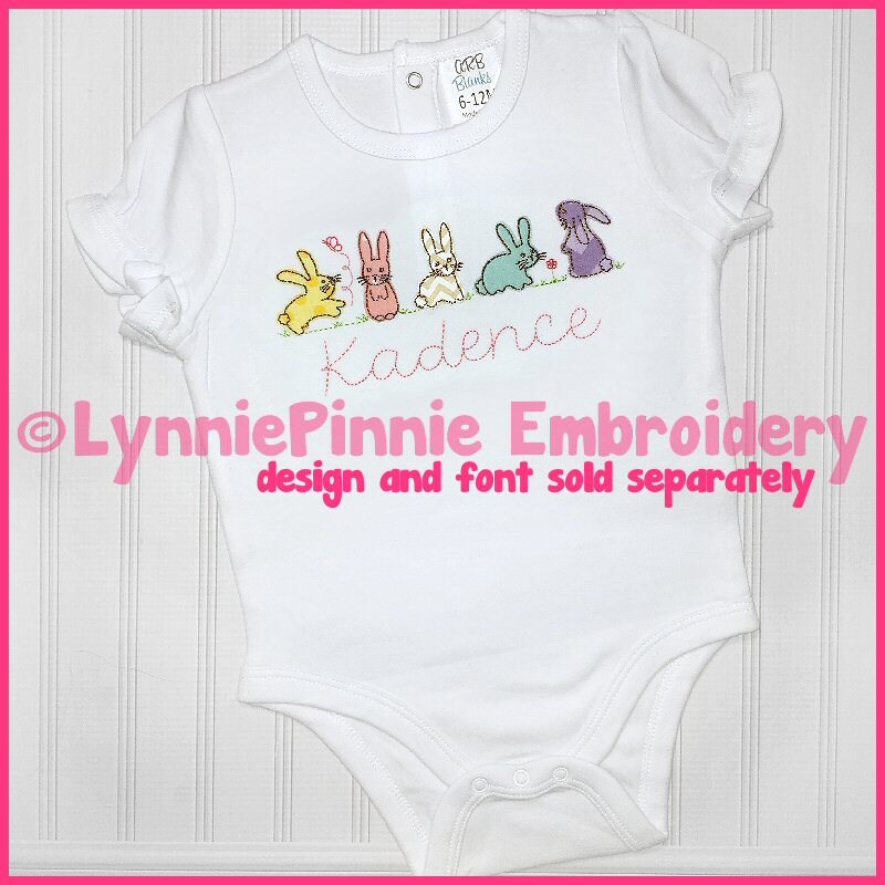 Simple Bunnies Applique 5 Sizes 4x4 5x7 6x10 Machine Embroidery Design ...