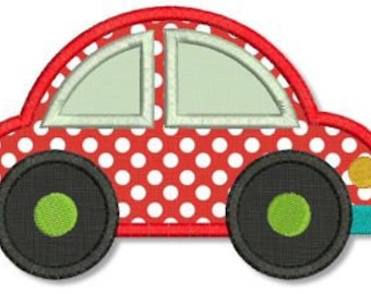 CAR Applique 4x4 5x7 6x10  Machine Embroidery Design boy girl baby toddler  INSTANT Download File