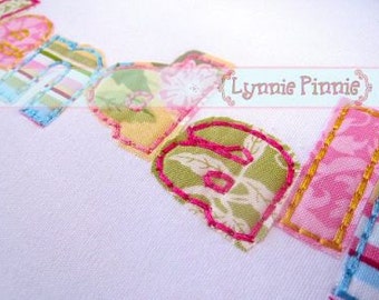 STITCHY Applique FONT Set 4x4 5x7 6x10 Hand Stitched Look in 3 sizes INSTANT Download