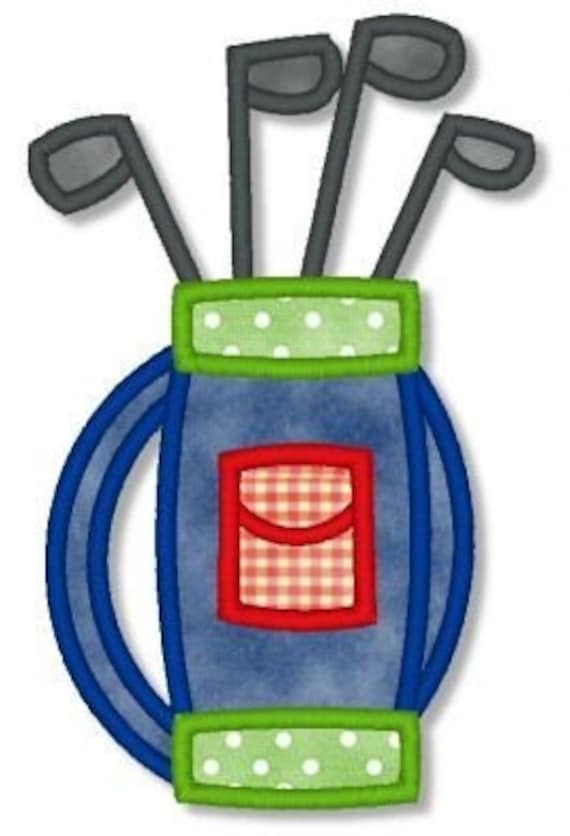 GOLF BAG Applique 4x4 5x7 6x10 Machine Embroidery Design girl Etsy