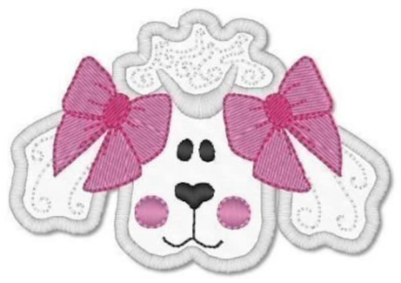 Download Applique POODLE Dog 4x4 5x7 Machine Embroidery Design | Etsy