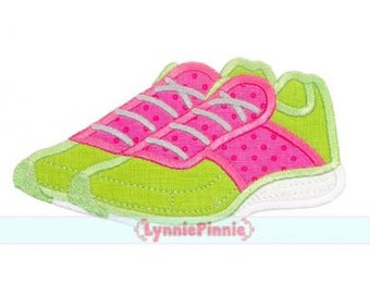 RUNNING Shoes  Applique 4x4 5x7 6x10 7x11 Machine Embroidery Design FILE Instant Download