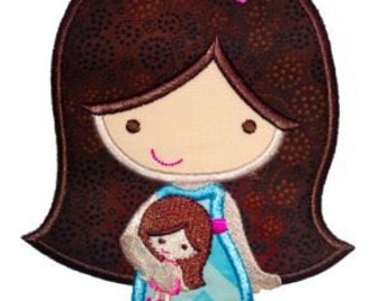 DOLL CUTIE Applique 4x4 5x7 6x10 SVG Machine Embroidery Design