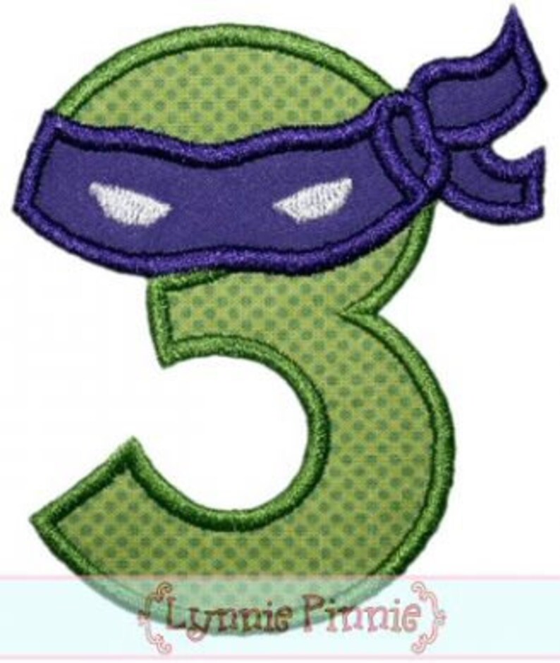 NINJA NUMBERS Applique Set 0 to 9 4x4 5x7 6x10 Machine Etsy