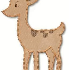 VINTAGE Style DEER  Applique 4x4 5x7  Machine Embroidery Design  INSTANT Download