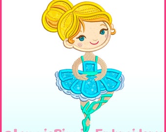 Ballerina 2 Applique Machine Embroidery Design File