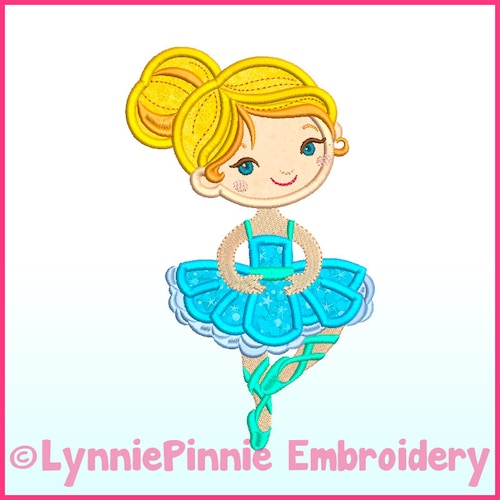 Ballerina 2 Applique Machine Embroidery Design File Etsy
