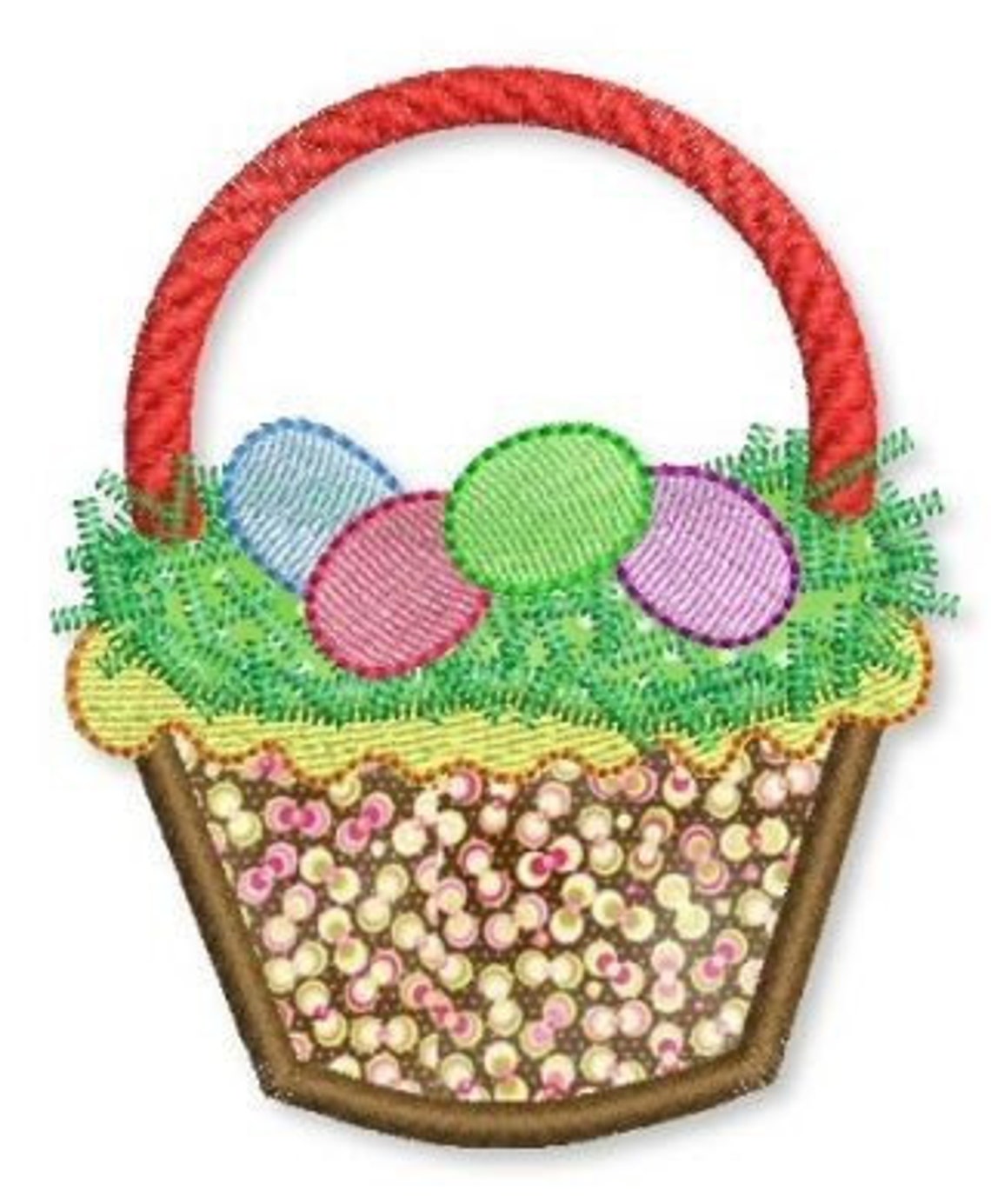 EASTER Basket Cupcake Applique 4x4 5x7 Machine Embroidery | Etsy