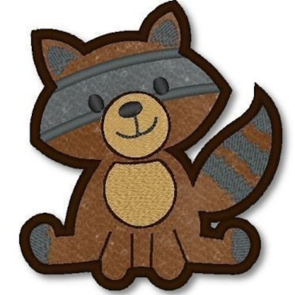 RACCOON Applique 4x4 5x7 6x10 Machine Embroidery Design  INSTANT Download File