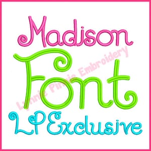 Madison Embroidery Font Exclusif Alphabet dessiné à la main en 5 tailles BX Machine Embroidery Design