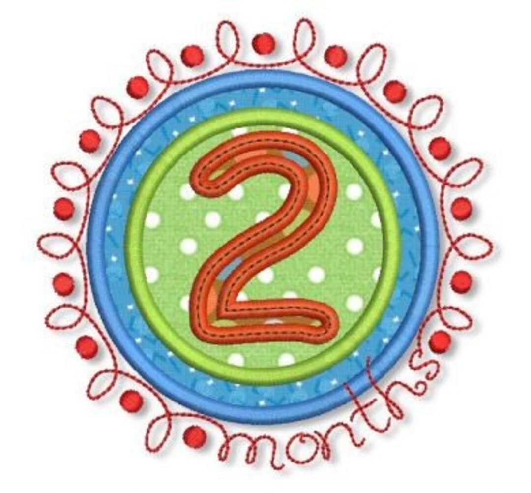 Doodle NUMBERS Monthly Milestones SET 4x4 5x7 Machine Embroidery Design ...