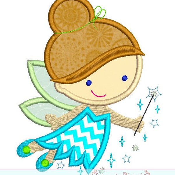 Cutie Fairy Princess Applique 4x4 5x7 6x10 Patriotique 4 juillet American Machine Embroidery Design FILE Téléchargement instantané