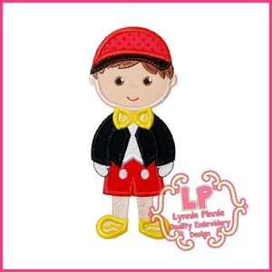 Tux Boy Applique 4x4 5x7 6x10 Machine Embroidery Design
