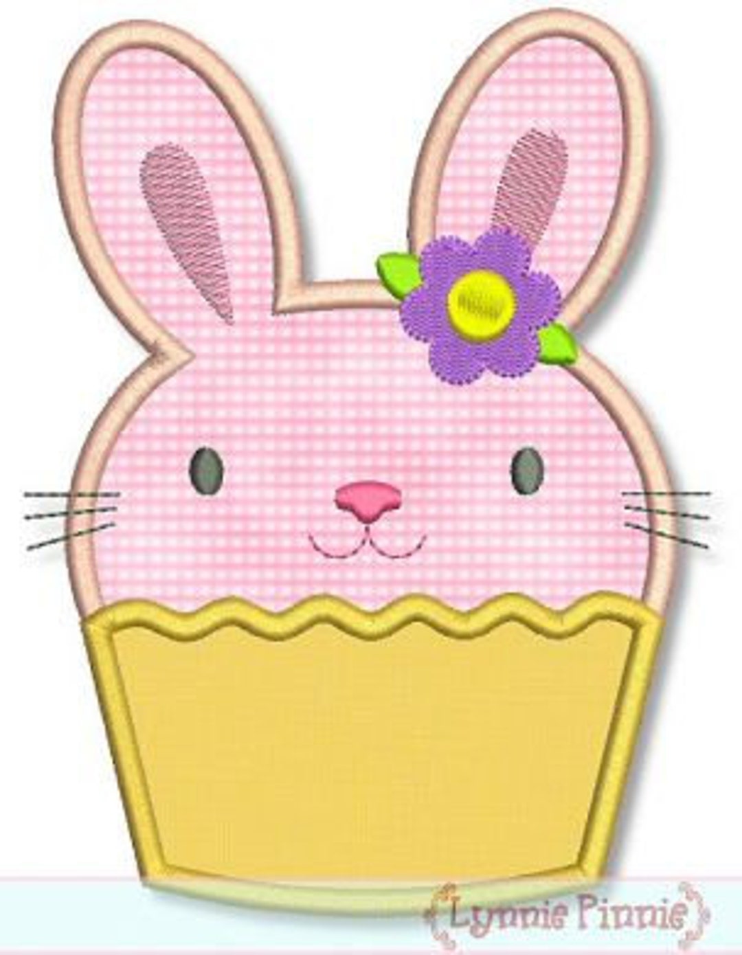 EASTER BUNNY CUPCAKE Applique 4x4 5x7 6x10 Machine Embroidery Design ...