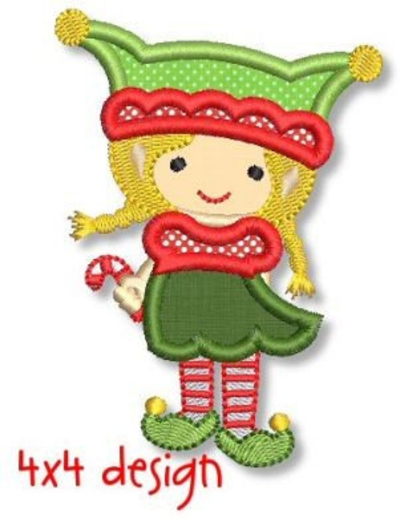 Girl elf applique 4x4 5x7 6x10 machine jessecmault design  etsy