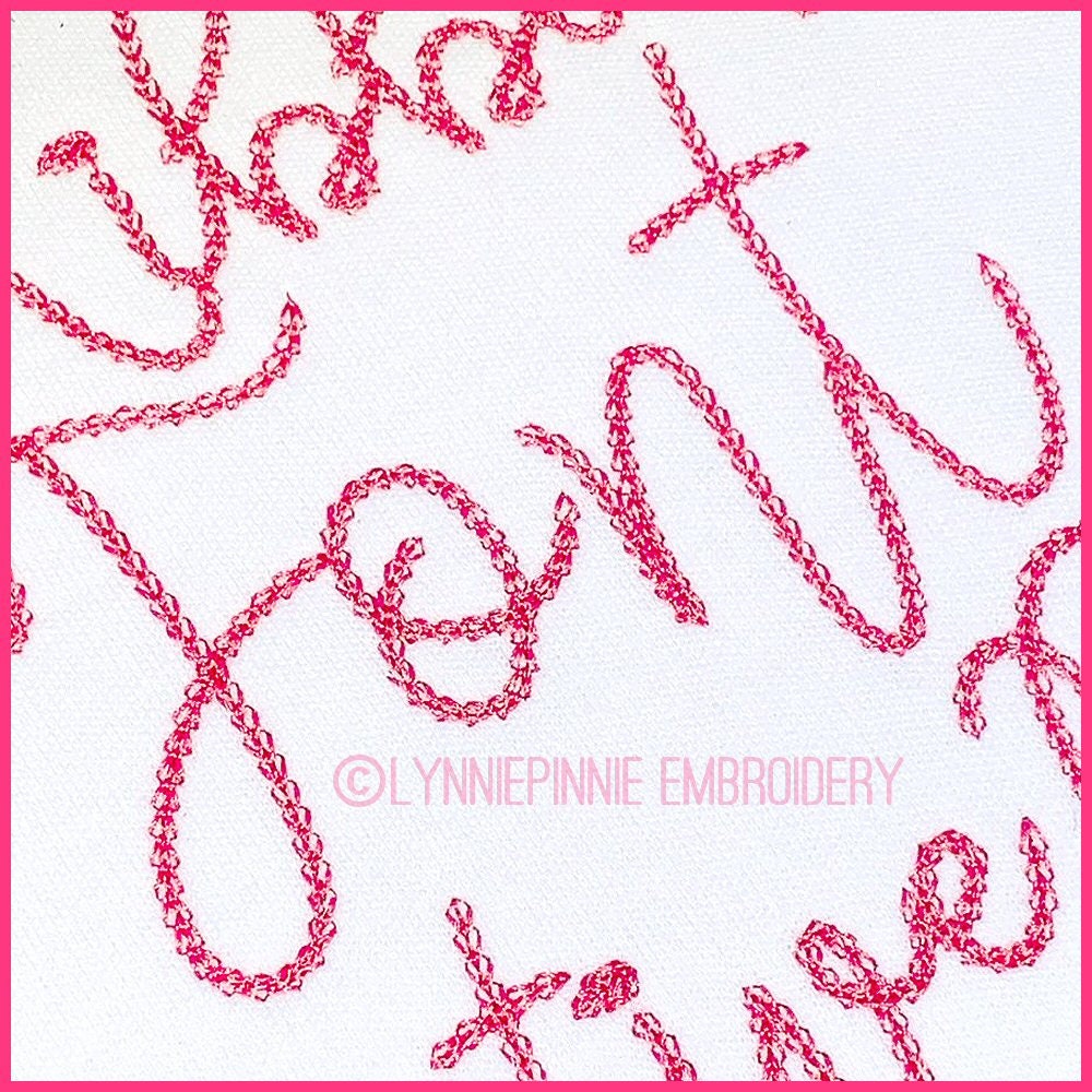 Ribbon Script Chain Stitch FONT Uppercase & Lowercase Font - Etsy