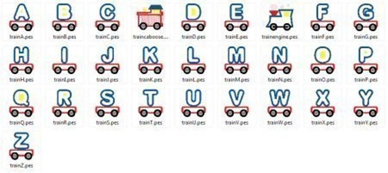 Applique TRAIN Font 4x4 Machine Embroidery Design File - Etsy