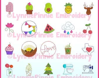 SET of 20 Tiny Mini Fill Embroidery Designs File in 2 sizes