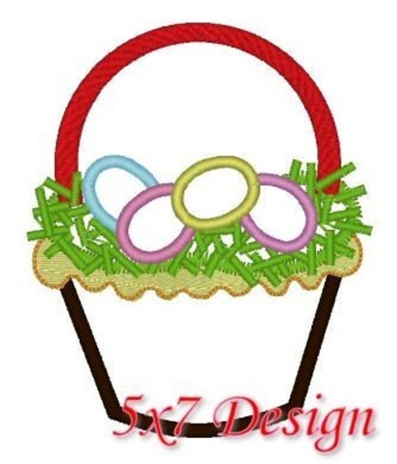 EASTER Basket Cupcake Applique 4x4 5x7 Machine Embroidery | Etsy