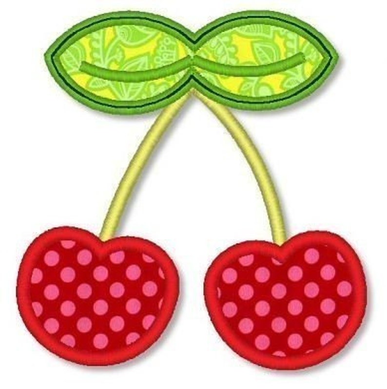 CHERRIES Applique 4x4 5x7 Machine Embroidery Design cherry Etsy