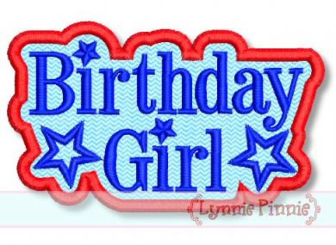 All American BIRTHDAY GIRL Star Applique 2 4x4 5x7 6x10 Svg | Etsy