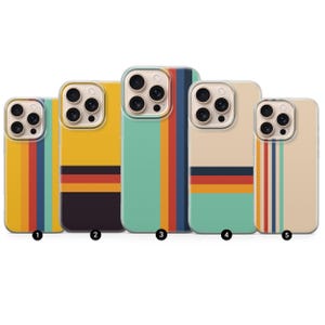 Retro Stripes Lines Phone Case Vintage Cover for iPhone 16 Pro Max, 15 Plus, 14, 13, 12, 11, XS, Samsung S25, S24, S23, A55, Pixel 9 Pro, 8