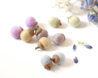 Felted Acorns - Set of 10 in Summer Fade