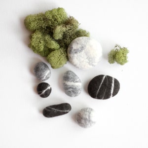 Hand felted Pebbles Natural image 1