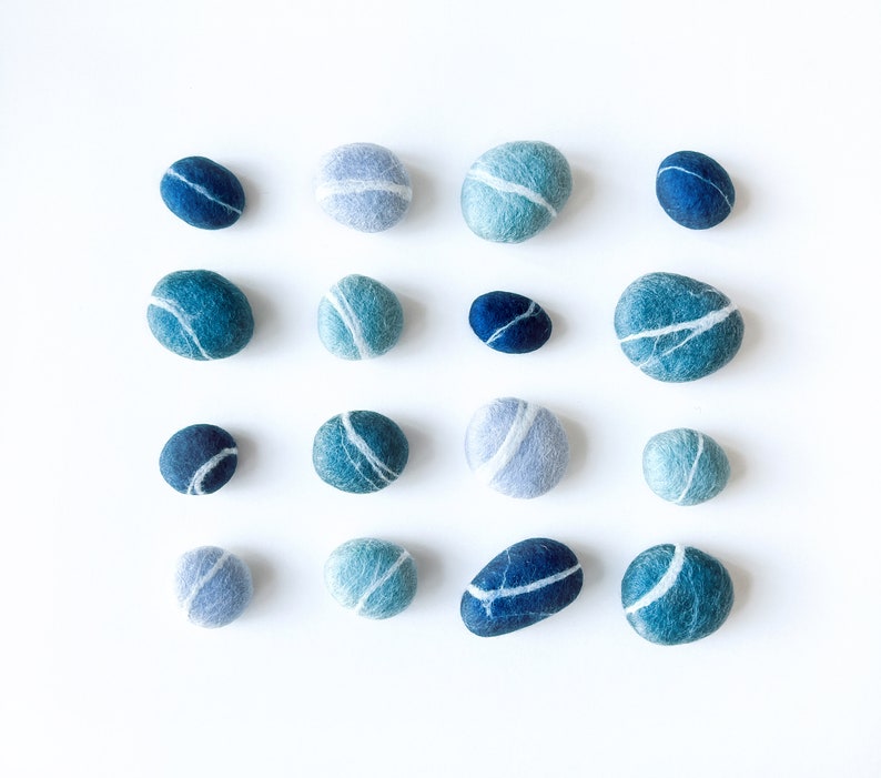 Hand felted Pebbles Summer Sea image 6