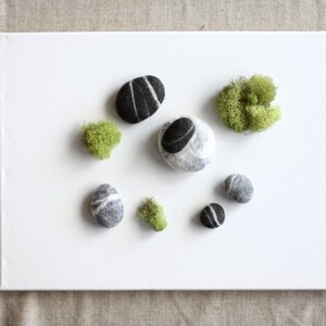 Hand felted Pebbles Natural image 2