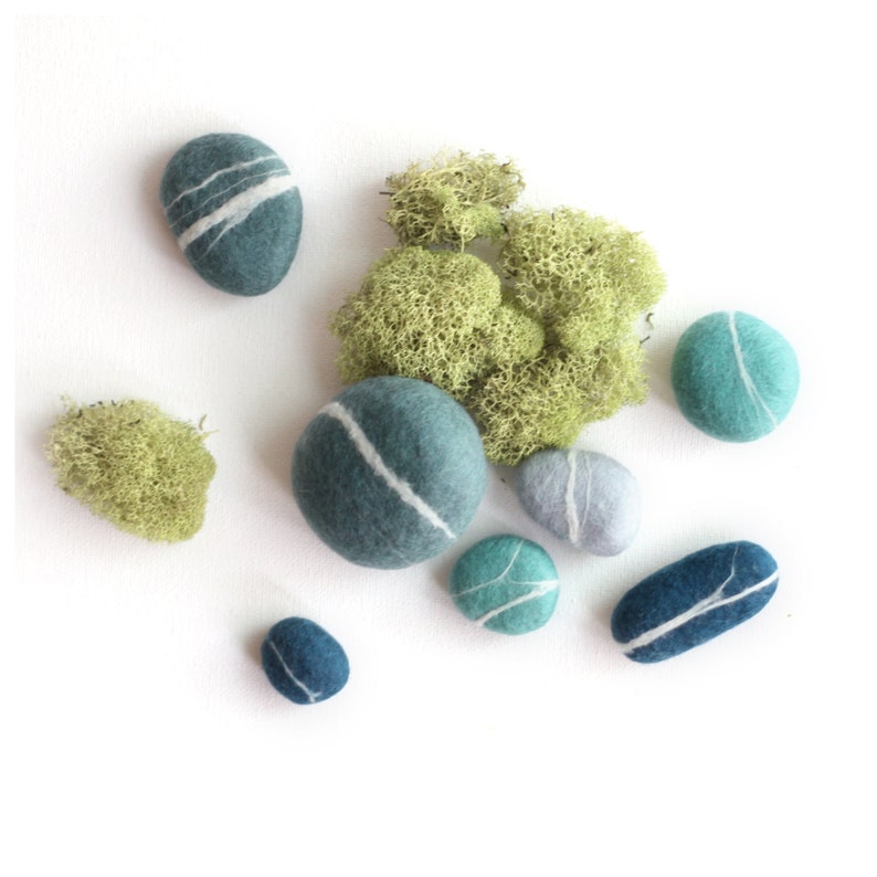 Hand felted Pebbles Summer Sea image 1